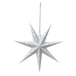 Clayre & Eef Hanging star 30x8x30 cm White Paper