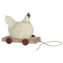 Clayre & Eef Figur Huhn 14x6x11 cm Weiß Polyresin