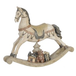 Clayre & Eef Beeld Paard 22x5x19 cm Wit Polyresin