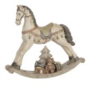 Clayre & Eef Statuetta Cavallo 30x8x27 cm Bianco Poliresina