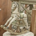 Clayre & Eef Statuetta Cavallo 30x8x27 cm Bianco Poliresina