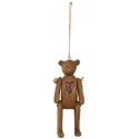 Clayre & Eef Pendant 10 cm Brown Plastic Bear