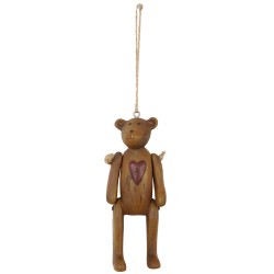 Clayre & Eef Pendentif 10 cm Marron Plastique Ours