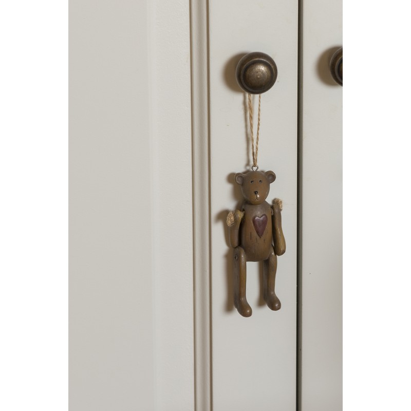 Clayre & Eef Pendant 10 cm Brown Plastic Bear