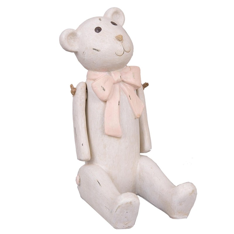 Clayre & Eef Statuetta Orso 14x9x18 cm Bianco Poliresina Orso