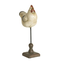 Clayre & Eef Statuetta Pollo 13x8x32 cm Beige Poliresina