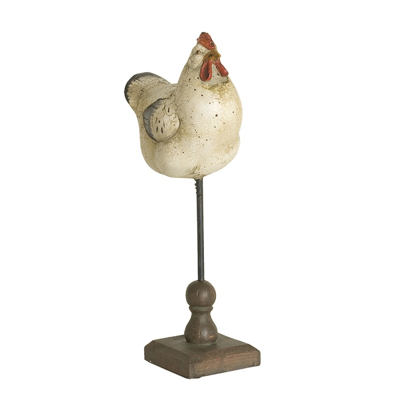 Clayre & Eef Figurine Poulet 13x8x32 cm Beige Polyrésine