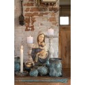 Clayre & Eef Statuetta Maria 19x15x39 cm Blu Beige Poliresina