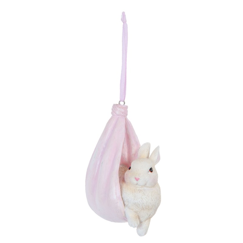 Clayre & Eef Pendentif 5x7x10 cm Rose Plastique Lapin