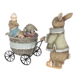 Clayre & Eef Figurine Rabbit 21x8x11 cm Brown Polyresin