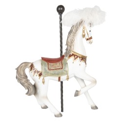 Clayre & Eef Figurine Cheval 54 cm Blanc Polyrésine