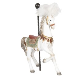 Clayre & Eef Beeld Paard 54 cm Wit Polyresin