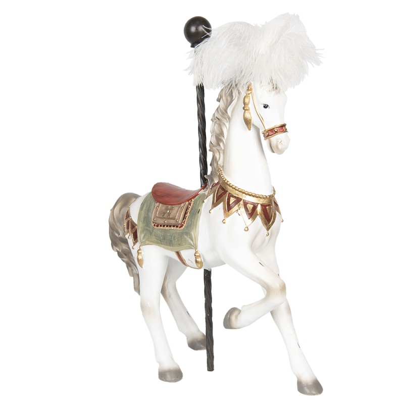 Clayre & Eef Figurine Cheval 54 cm Blanc Polyrésine