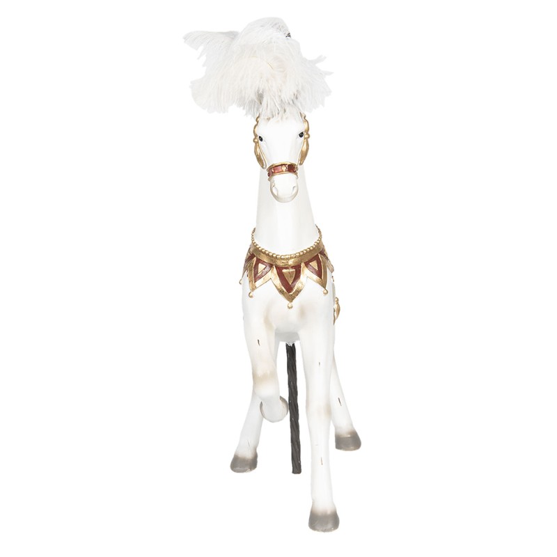 Clayre & Eef Figurine Cheval 54 cm Blanc Polyrésine