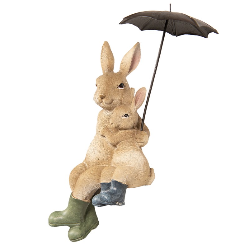 Clayre & Eef Figur Kaninchen 10x9x19 cm Braun Polyresin