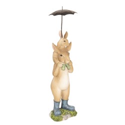 Clayre & Eef Figur Kaninchen 8x7x25 cm Braun Polyresin