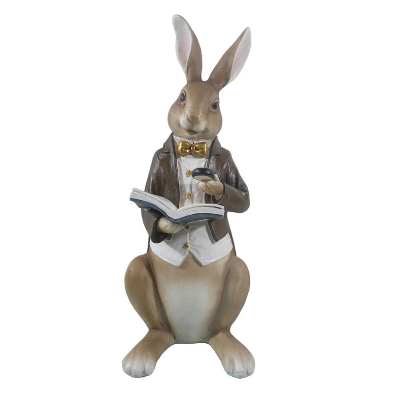 Clayre & Eef Figurine Rabbit 15x13x40 cm Beige Brown Polyresin