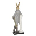 Clayre & Eef Figur Kaninchen 17x9x46 cm Blau Grau Polyresin