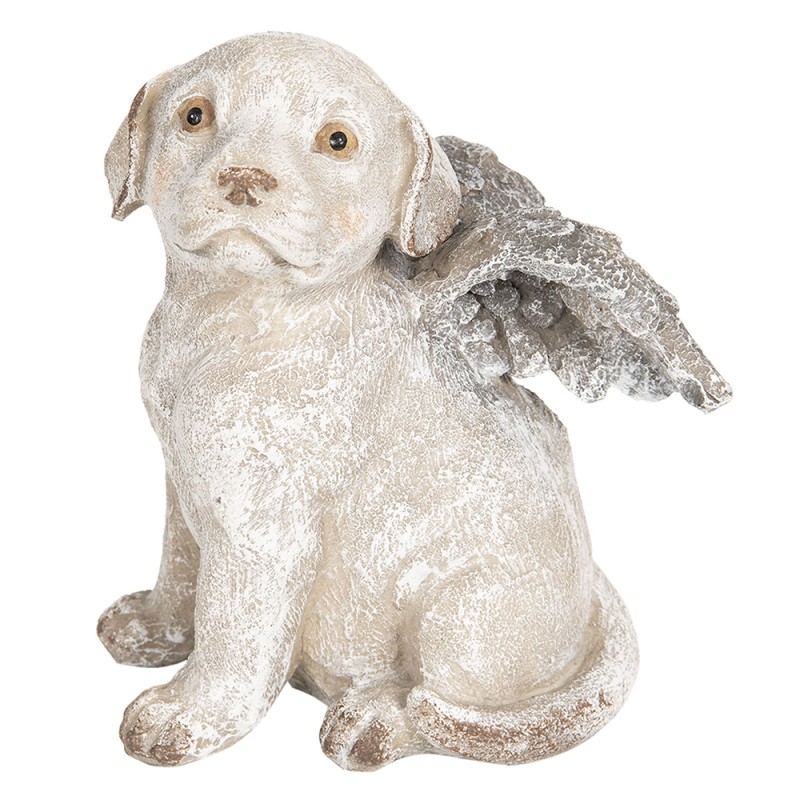 Clayre & Eef Beeld Hond 16x13x20 cm Grijs Polyresin