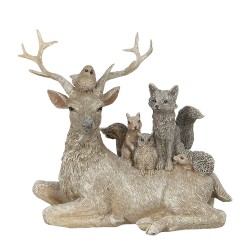 Clayre & Eef Statuetta Animali 16 cm Marrone Grigio Poliresina Animali