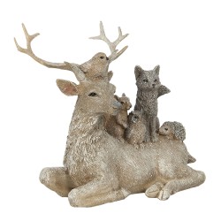 Clayre & Eef Statuetta Animali 16 cm Marrone Grigio Poliresina Animali