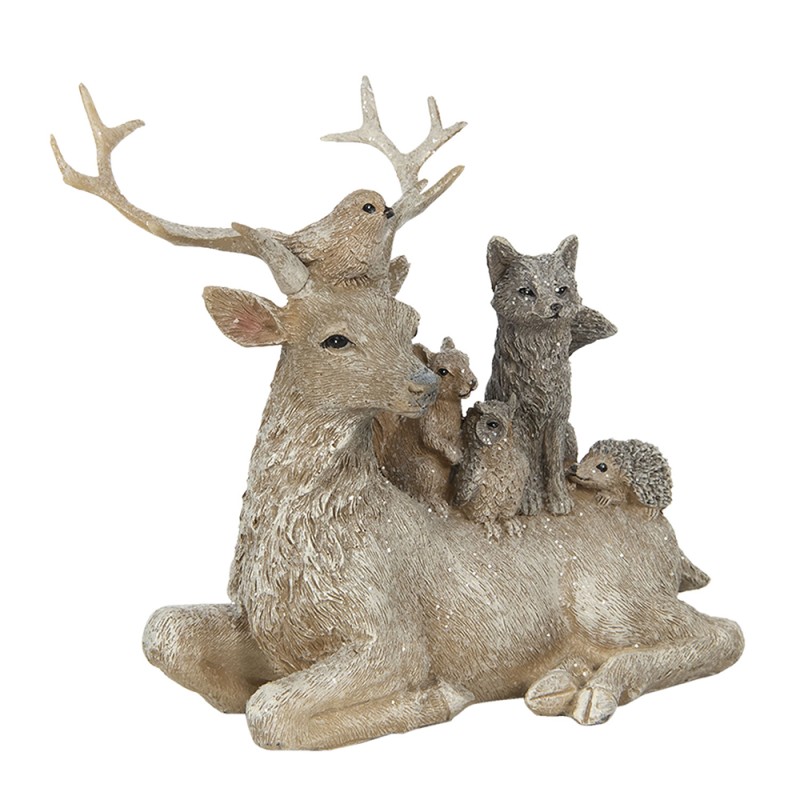 Clayre & Eef Figurine Animals 16 cm Brown Grey Polyresin Animals