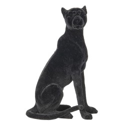 Clayre & Eef Statuetta Leopardo 13x8x21 cm Nero Poliresina