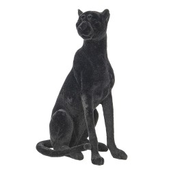 Clayre & Eef Statuetta Leopardo 13x8x21 cm Nero Poliresina