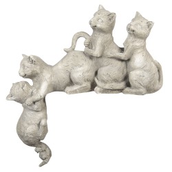 Clayre & Eef Figur Katze 47x13x51 cm Grau Polyresin