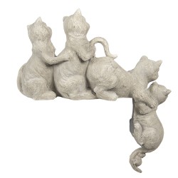 Clayre & Eef Figurine Chat 47x13x51 cm Gris Polyrésine