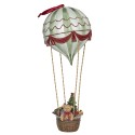 Clayre & Eef Figurine Hot Air Balloon Ø 14x37 cm White Green Polyresin