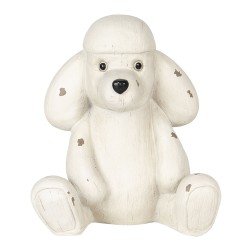 Clayre & Eef Statuetta Cane 14x12x16 cm Bianco Poliresina