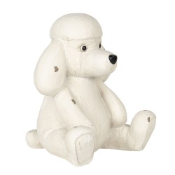 Clayre & Eef Beeld Hond 14x12x16 cm Wit Polyresin