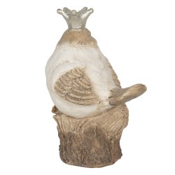 Clayre & Eef Beeld Vogel 14x9x19 cm Wit Beige Polyresin