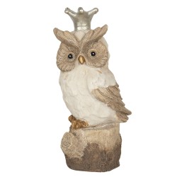 Clayre & Eef Figurine Owl 12x9x25 cm Brown Beige Polyresin