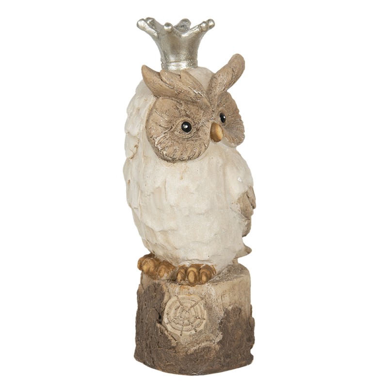 Clayre & Eef Statuetta Gufo 12x9x25 cm Marrone Beige Poliresina