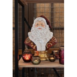 Clayre & Eef Beeld Kerstman 33x20x44 cm Rood Polyresin