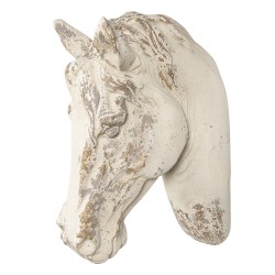 Clayre & Eef Décoration murale Cheval 32x16x45 cm Blanc Plastique