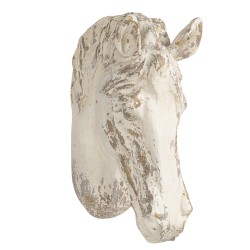 Clayre & Eef Décoration murale Cheval 32x16x45 cm Blanc Plastique