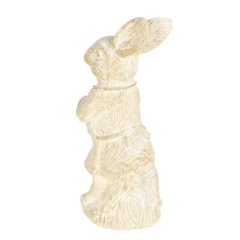 Clayre & Eef Figurine Lapin 11 cm Blanc Polyrésine