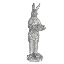 Clayre & Eef Statuetta Coniglio 33 cm Color argento Poliresina