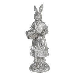 Clayre & Eef Figurine Rabbit 34 cm Silver colored Polyresin