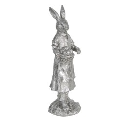 Clayre & Eef Figurine Rabbit 34 cm Silver colored Polyresin