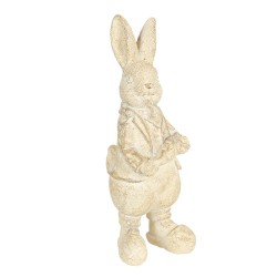 Clayre & Eef Figurine Lapin 13 cm Blanc Polyrésine