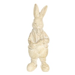 Clayre & Eef Figurine Lapin 13 cm Blanc Polyrésine