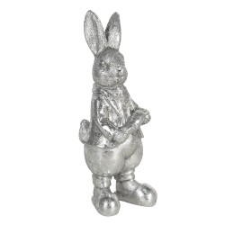 Clayre & Eef Figurine Lapin 13 cm Couleur argent Polyrésine