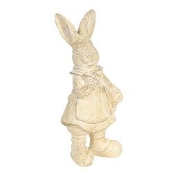 Clayre & Eef Figurine Lapin 13 cm Beige Polyrésine