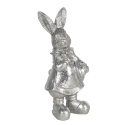 Clayre & Eef Figurine Rabbit 13 cm Silver colored Polyresin