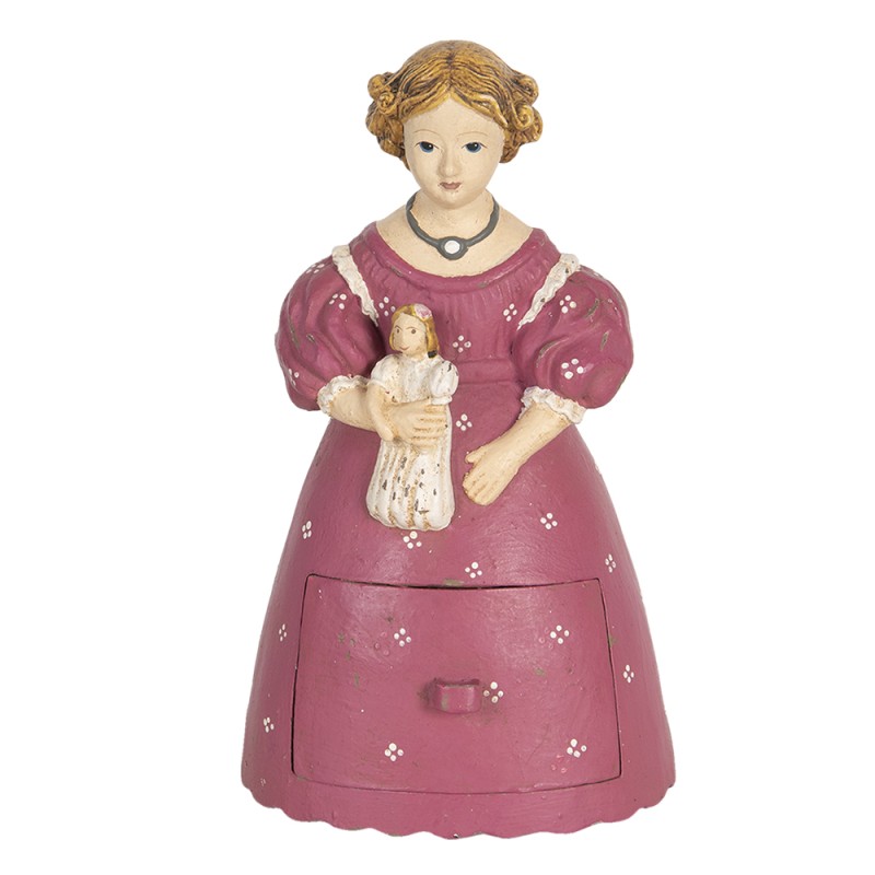 Clayre & Eef Beeld Vrouw 20 cm Roze Polyresin