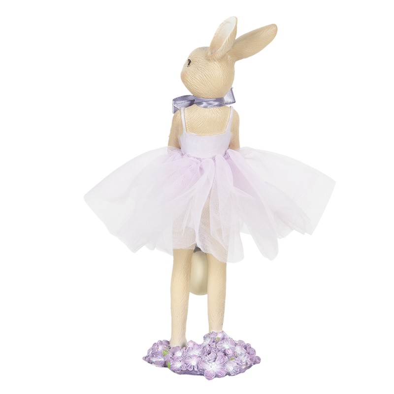 Clayre & Eef Figurine Lapin 8x8x25 cm Violet Polyrésine